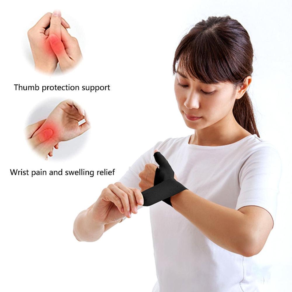 1Pair Thumb Wrist Support Brace,Elastic Arthritis Fingerless Glove for Pain Relief, Wrist Compression Sleeve Splint