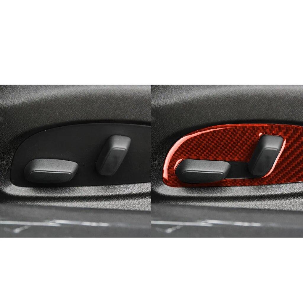 For Chevrolet Camaro 2016 2017 2018    2022 Accessories Car Interior Carbon Fiber Seat Adjustment Panel Trim Sticker