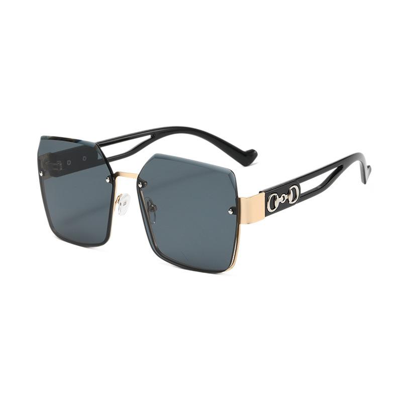 New fashion sunglasses women trend half frame trimmed sunglasses Internet celebrities pose UV protection sun eye