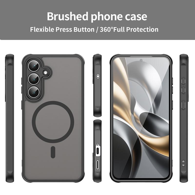 For Samsung Galaxy S25 FE Case Semi-Transparent Frosted Matte PC+TPU Anti-fingerprint Translucent Cover for Galaxy S25 Fe