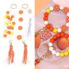 Keychain Lemon Silicone Bead Keyring Key Chain 15mm Silicone Bead Tassel Set for Decoration