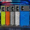 KEYSION Shockproof Armor Case pro Xiaomi POCO M5 M5S Soft Silicone+PC Transparentní voštinový zadní kryt telefonu pro POCO M4 5G