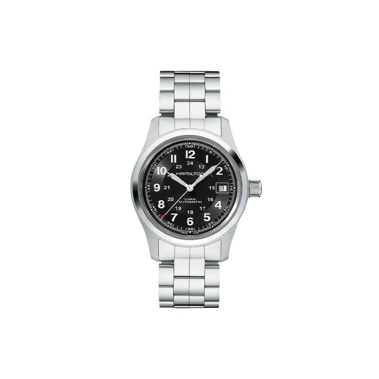 

Hamilton Khaki Field Series Automatic Mechanical Movement 100 Meters Water Resistant Watch 38 Mm Black Dial Stainless Steel Bracelet H70455133 Black Dial