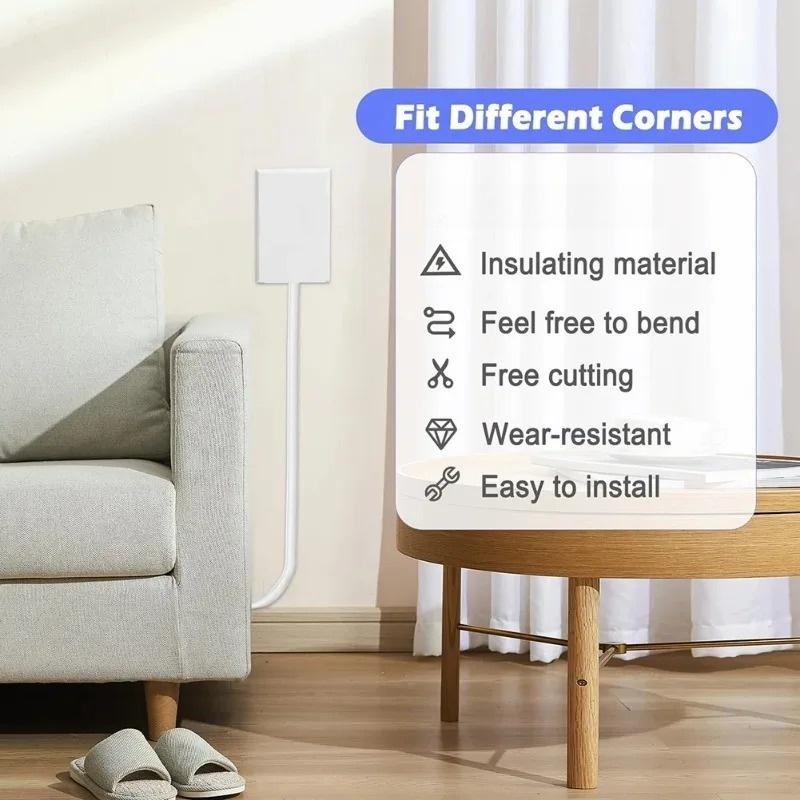 1pc 118.11in Floor Cord Cover Extension Wiring Duct Protector Power Cable Protector Hider Covers Practical Wire Organizer