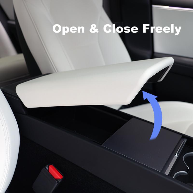 For 2024 Tesla Model 3 Accessories Armrest Protector Box Cover White Soft TPE Center Console Panel Pad Model 3 Highland