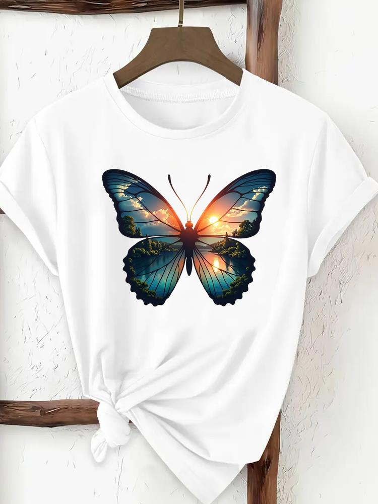 (Asian Size) Print Tee Top lovely cute 90s Women Woman Fashion Clothing T Shirt  Female Short Sleeve Graphic T-shirts