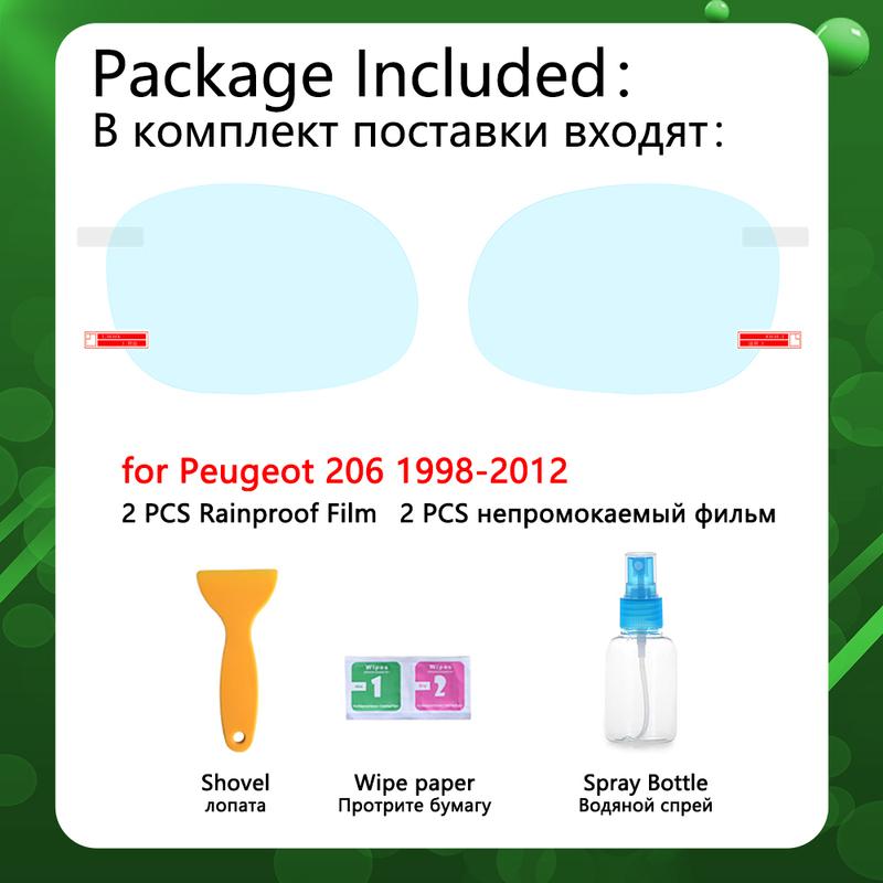 For Peugeot 206 206+ 206cc 206sw CC SW 1998~2012 Full Cover Rainproof Anti Fog Film Rearview Mirror Accessories 2000 2005 2011