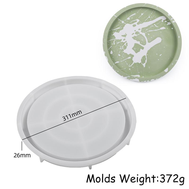15-30cm Round Tray Concrete Silicone Mold Resin Dish Plate Making Molds DIY Jewelry Display Panel Plaster Storage Coaster Mould