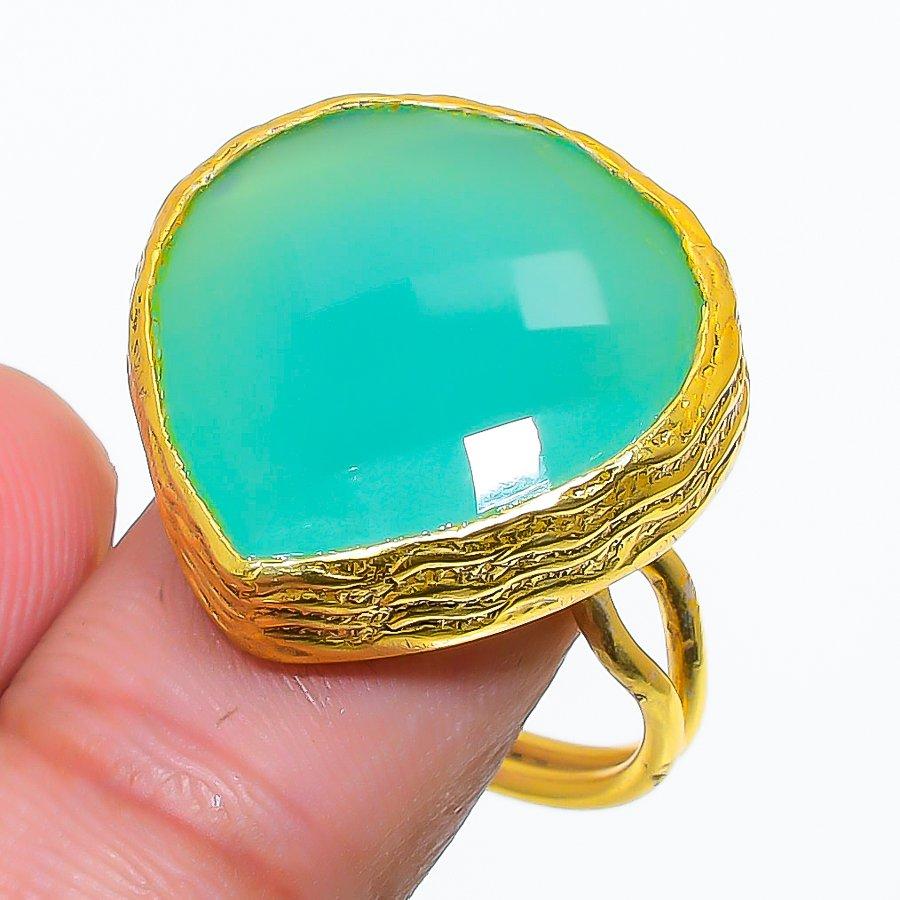 Emerald Gemstone Handmade 925 Sterling Silver Jewelry Ring Size Adjustable GK-6020