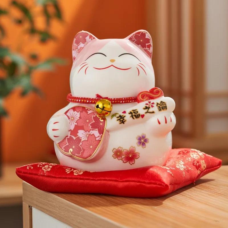 NEU Glückskatze Spardose Kreatives Ornament, Japanische Stil Glückskatze Keramik, Geschenk zur Neueröffnung, Heimdekoration