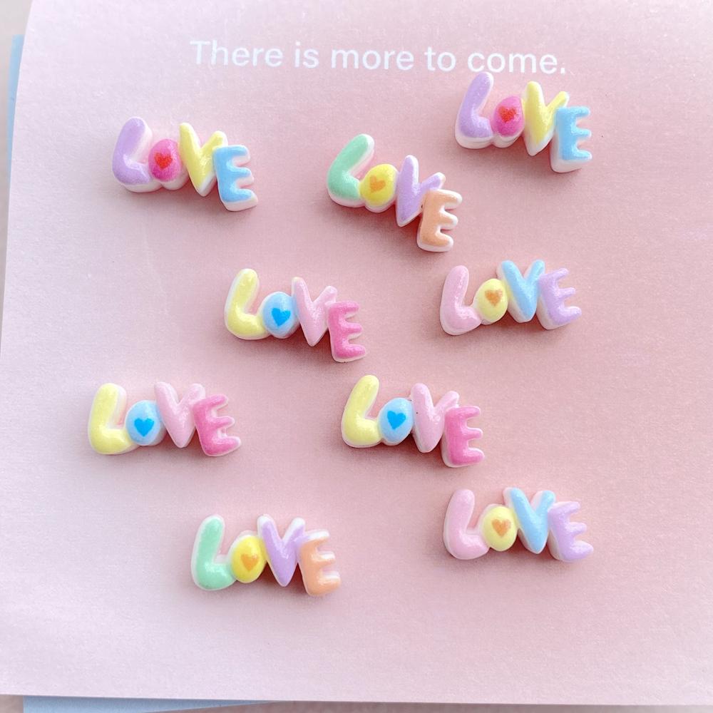 30Pcs New Cute Resin Small Letter Love Flat Back Ornament Jewelry Making Manicure Hairwear Accessories