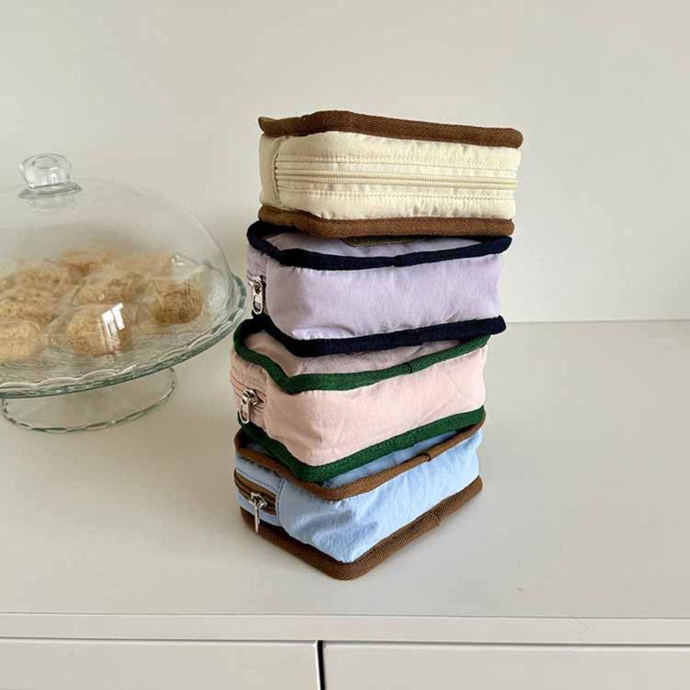 Korean Style Contrast Color Cosmetic Bag Portable Sanitary Napkin Storage Bag  Women