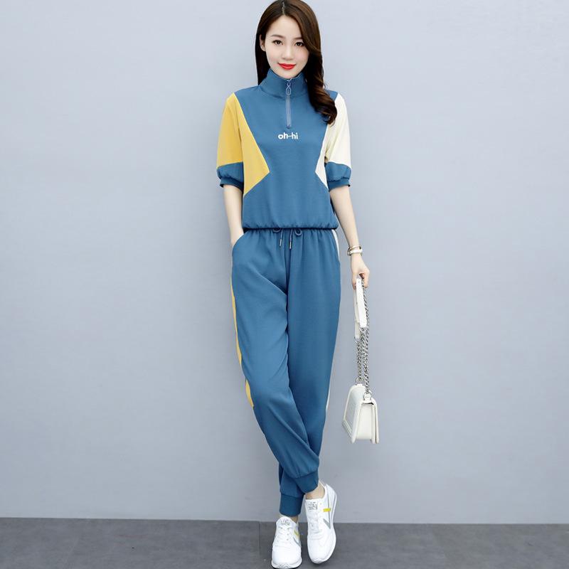 Women's Sporty Chic Petite Two-Piece Set - 2022 Summer Style - Figure-Flattering & Youthful Look