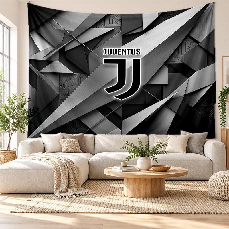 Juventus FC Wall Tapestry, Soft Fabric Wall Hanging, Decorative Backdrop For Bedroom Home Wall Art