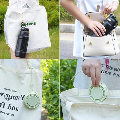 250Ml Foldable Silicone Cup Outdoor Camping Water Cup With Lid And Hanging Ring Portable Retractable Mouthwash Cup For Travel