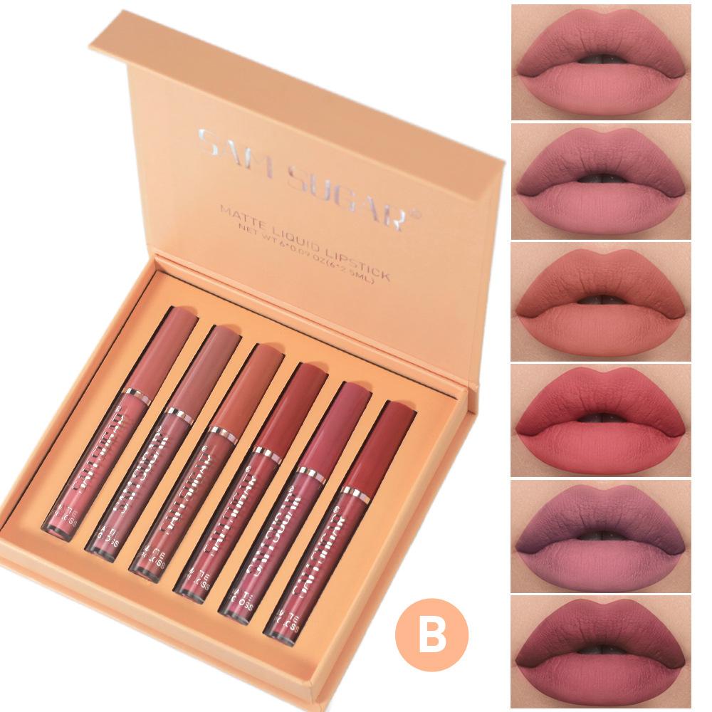 SAM SUGAR Set Rossetti Opachi Più Sexy Rossetto Liquido Impermeabile a Lunga Tenuta Non Si Attacca alle Labbra Lucidalabbra Altamente Pigmentato