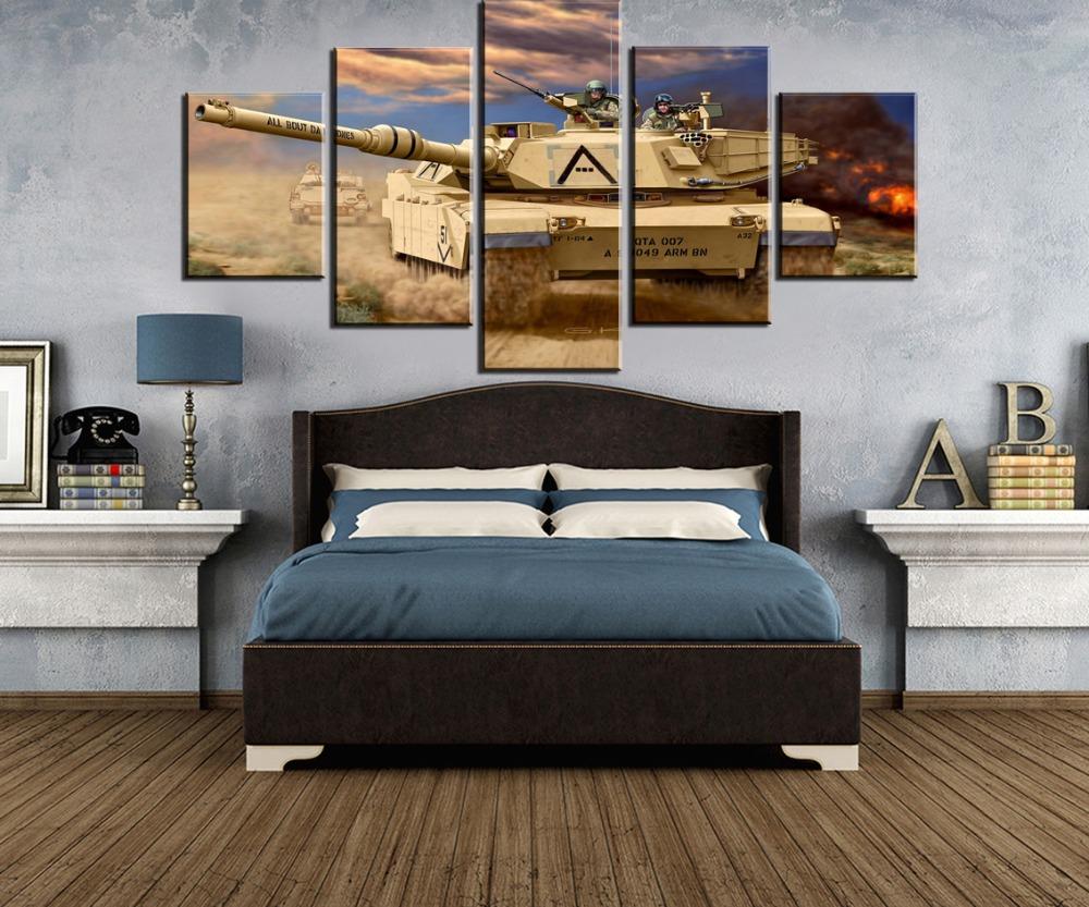 Quadro modulare 5 pezzi War Thunder dipinto su tela immagine di arte della parete decorazione della casa soggiorno tela Wal Art Decor incorniciato senza cornice