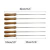 6Pcs 42cm Stainless Steel Barbecue Skewer Wide BBQ Sticks Flat BBQ Fork Outdoor Camping Picnic BBQ Utensil Kitchen Accessories