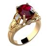 Retro Leaf Carved Ruby Ring Gold Color Red Crystal Engagement Ring Luxury Vintage Style Promise Ring for Women Wedding Jewelry