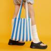 Pleatsmama Blue Stripe Two Way Shopper Bag