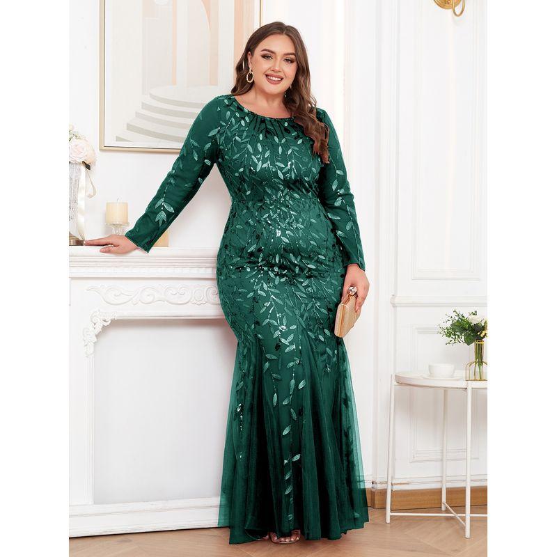 Plus Size Evening Dresses Mermaid Party Gown Dresses Plus size Formal Dress Black 2XL