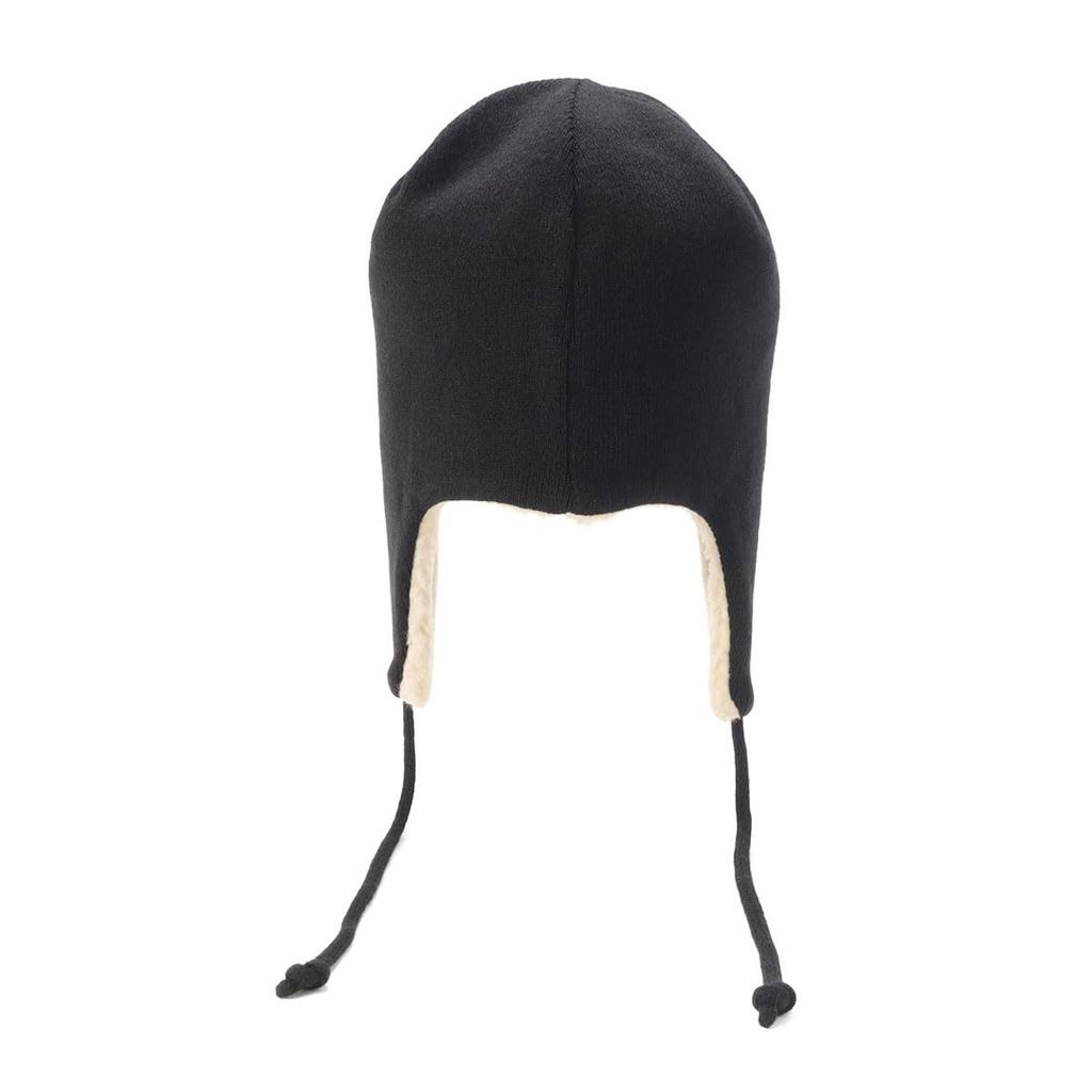 New Era Trapper Knit Hat Flight Cap Knit Trapper 14509782 NER35K5309 Black FREE Plain ONSPOTZ Exclusive Hat Unisex Cool Hair Arrangement Travel Cold