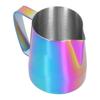 Stainless Steel Milk Frothing Pitcher Pointed Mouth Coffee Frother Cup for Home KitchenColorful 600ml