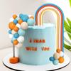 Blue Rainbow Cake Toppers Mini Balls Blue Orange Dog Cake Decorations for Birthday Baby Shower Party Supplies