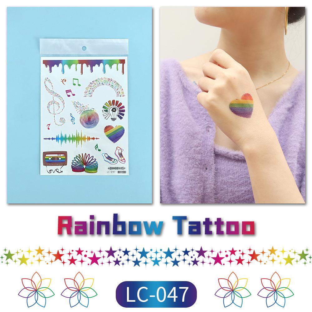 Proud Day Waterproof Rainbow Sports & Camouflage Tattoo Stickers for Arm and Face