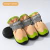 Dog Shoes Winter Thickened Plush Snow Boots Dog Cotton Rubber Dog Boots Reflective Strip Double Layered Straps Puppies Shoes