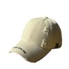 Korean-style personalized ripped baseball cap with frayed edges, super cool soft-top duckbill cap, fashionable casual trendy brand couple's baseball