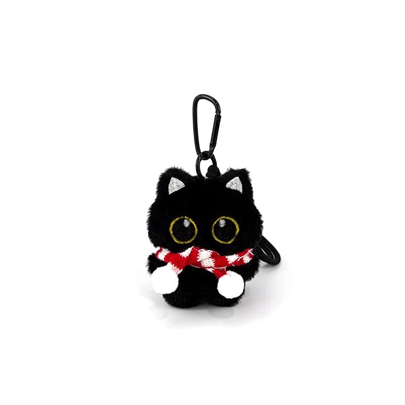 

1 шт. Милый плюшевый брелок-игрушка в виде черного кота, креативная кукла, маленькая подвеска, аксессуары для сумки, подарки на день рождения для мальчика и девочки