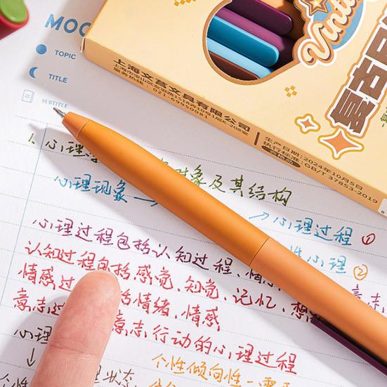 6 Stück Einziehbare Gelstifte 0,5 mm Sortierte Tintenfarben Feine Spitze Ästhetische Stifte zum Journaling, Ausmalen, Zeichnen