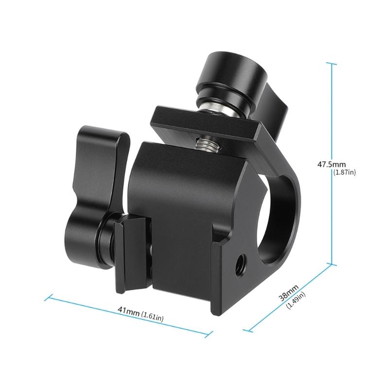 19MM Aluminium-Stangenklemme & Stangenklemmen-Adapter mit Ratschen-Verriegelungsknopf für DSLR-Kamera-/Monitor-/Mikrofonzubehör