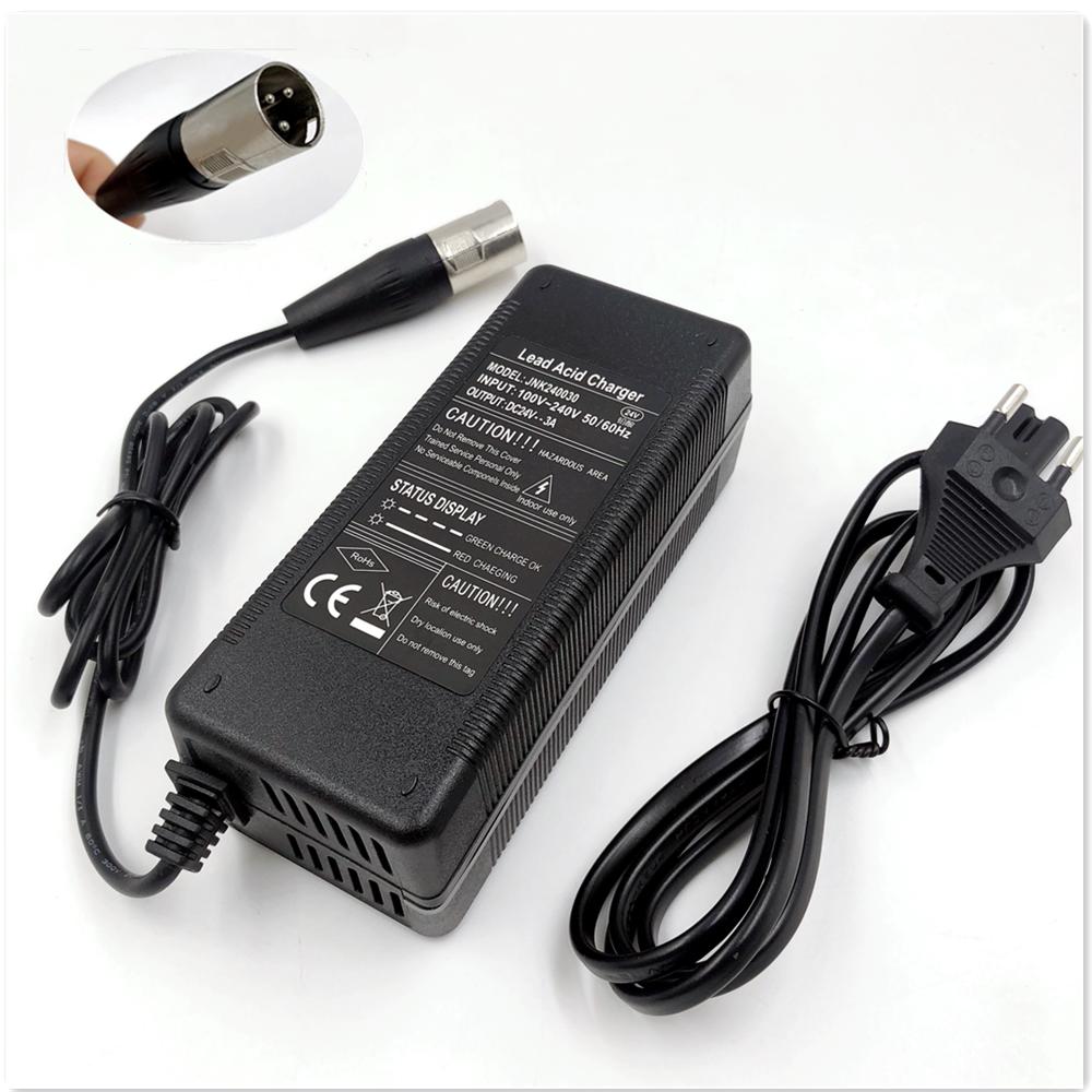 General 24V wheelchair golf vehicle lead-acid battery charger, lithium battery charger, 3-pin XLR connector, fast charging