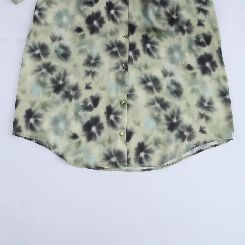 2025 Spring Women's European & American Fashion Silk Satin Classic Shirt