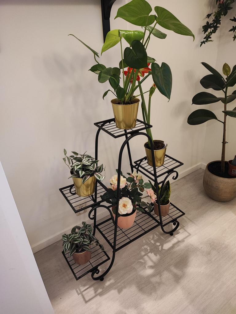 Flower 3 Width Gardening Flower Garden Living Height High Large Stand, Iron, Black, Tiers, 80, Rack, Indoor, Outdoor, Stand, Cute, Houseplants,