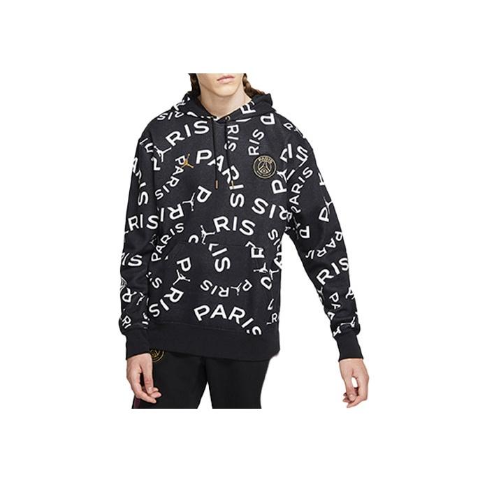Jordan Paris Saint-Germain Fleece Hoodie Men Tops Black CV9955-010