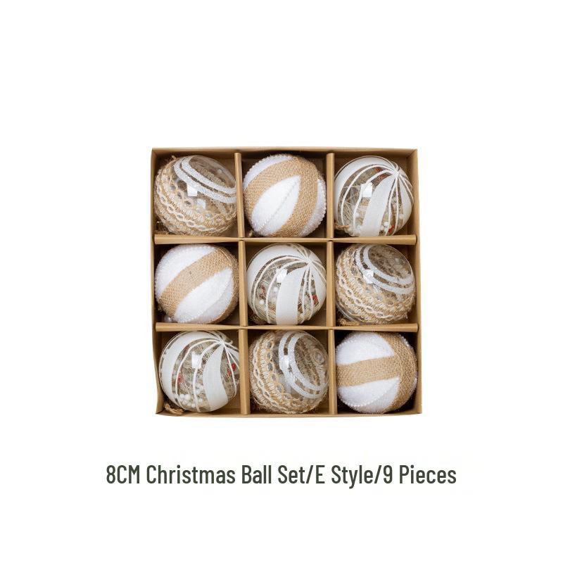 

Акриловые елочные украшения: Набор из 9 штук - Подвесные шары из пенопласта 8 см с прозрачным дизайном «Снежинка»