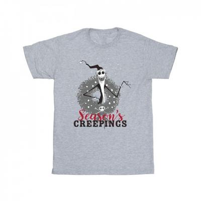 Girls The Nightmare Before Christmas Seasons Creepings Wreath Cotton T-Shirt