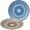 Dolce Duo Stylish Moroccan 25cm Large Plate Set (2 Plates) for Curry and Pasta (Boxed) Made In Japan, SE-1814