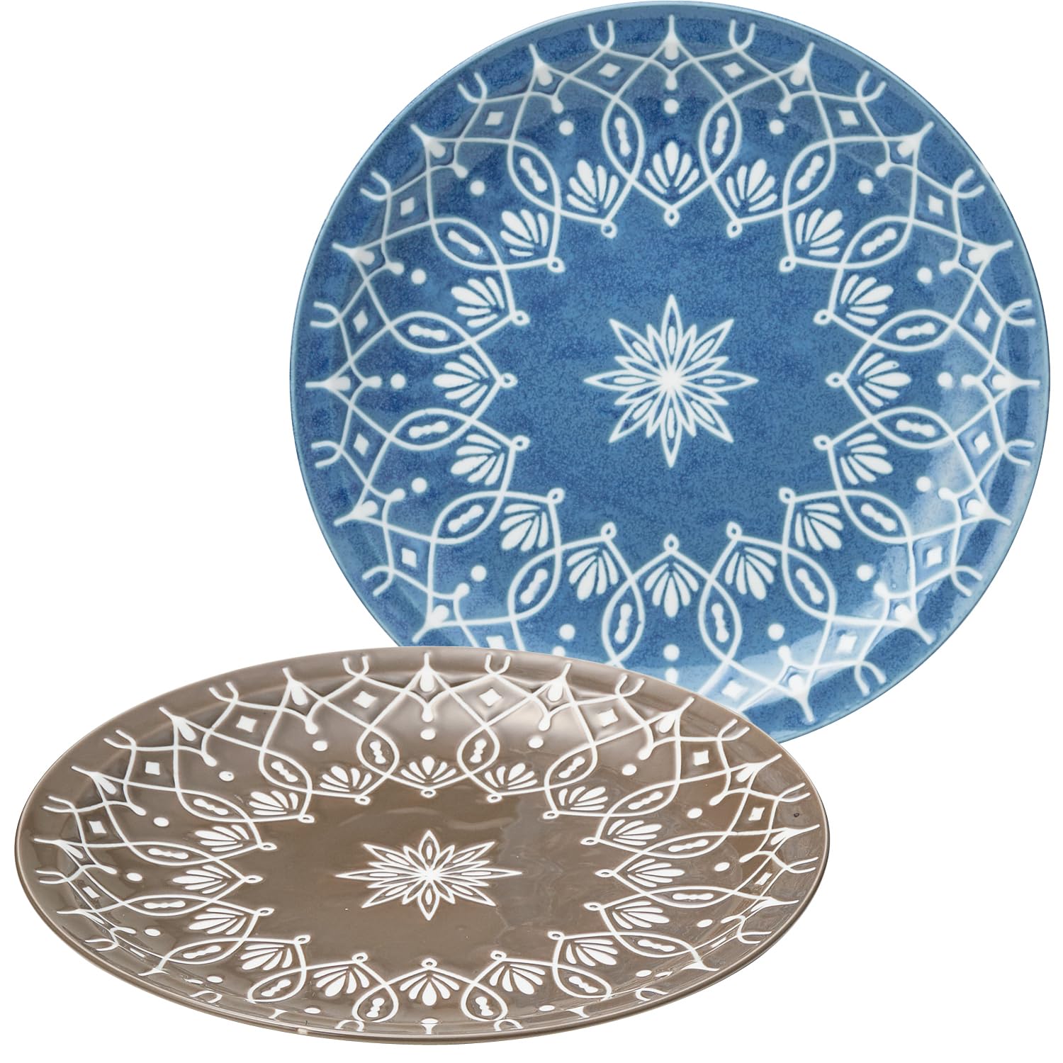 

Dolce duo Stylish Moroccan 25cm Large Plate Set (2 Plates) for Curry and Pasta (Boxed) Made in Japan, SE-1814