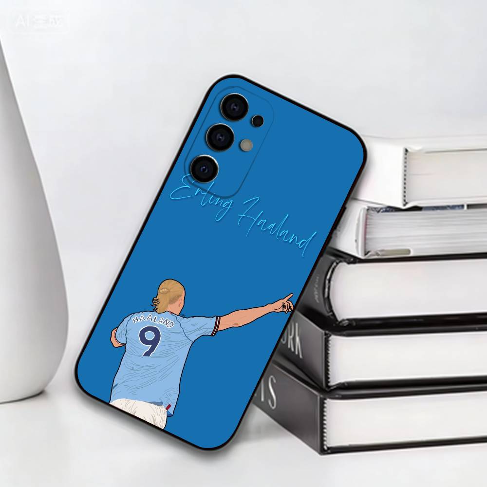 Football E-Erling Haaland Phone Case For Samsung S25,S24,S21,S22,S23,S30,Ultra,S20,Plus,Fe,Soft Silicone Black Cover