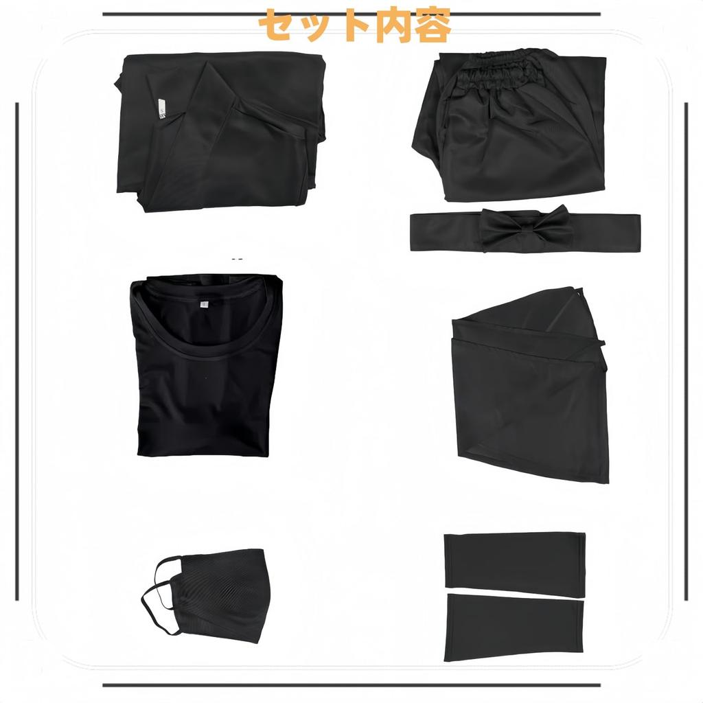COSSA Cosplay Ninjutsu Academy Ninja Costume Set for and 6th Halloween Includes Hood Shinobi/Tama 1st, 2nd, 3rd, 4th, 5th, Graders, Photoshoot,