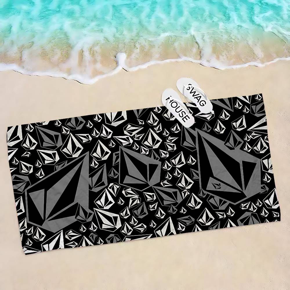 V-Volcoms LOGO Beach Towel Colorful Bath Towels for Girl Microfiber Quick Dry Sand Free Beach Yoga Spa Gym Pool