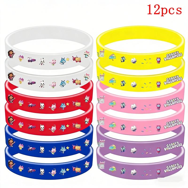 12/24 Stück Gabby's Puppenhaus Slap-Armband Niedliches Cartoon-Armband Weihnachtsstrumpf-Füller Geburtstagsfeier-Mitgebsel Schulpreise
