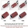210pcs Sanding Cap Bands For Electric Manicure Machine 180/120/80 Grit Nail Drill Grinding Bit Files Pedicure Tool