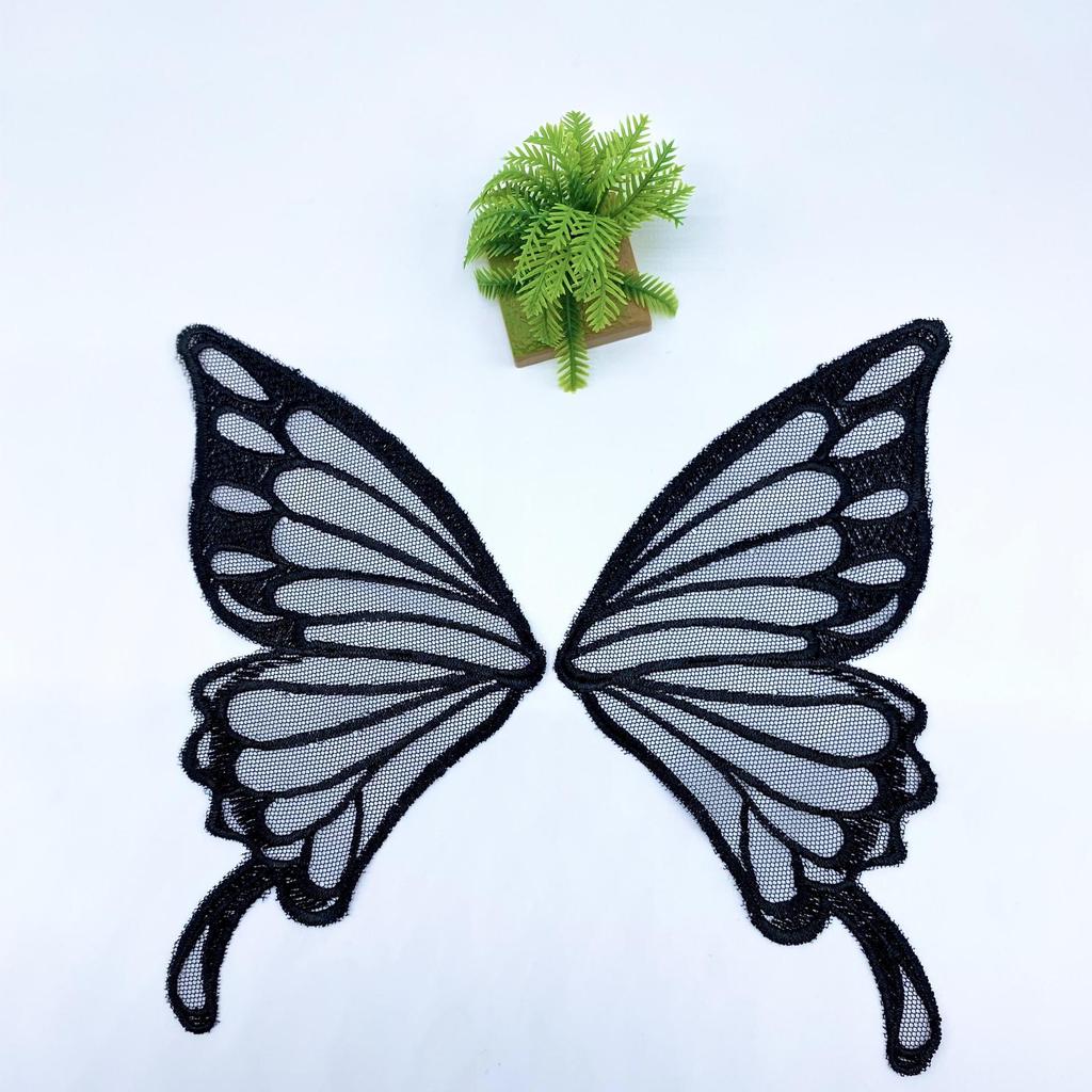 Lace Mesh Butterfly Wing Performance Costume with Embroidered Corsage