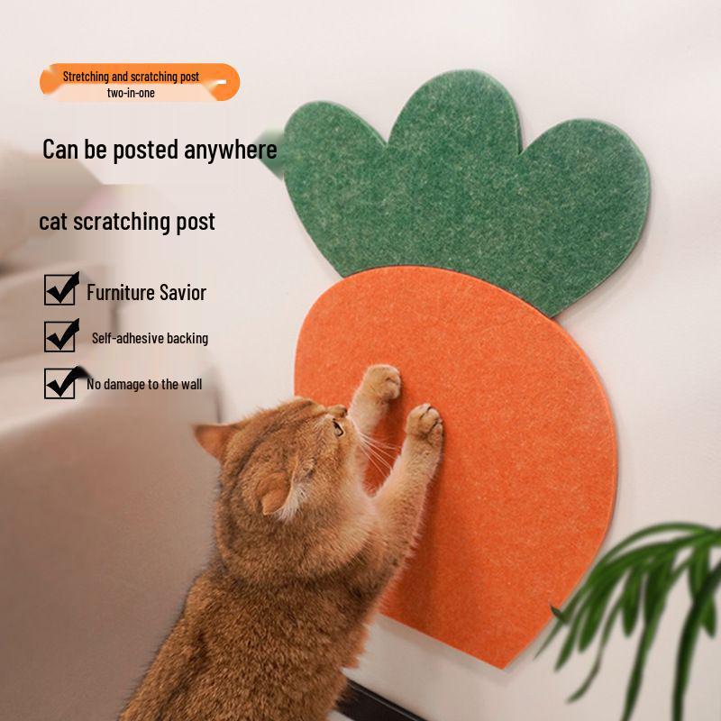 Wear-Resistant Felt Cat Climbing & Scratching Mat – Lint-Free Wall Sticker for Kittens and Cats