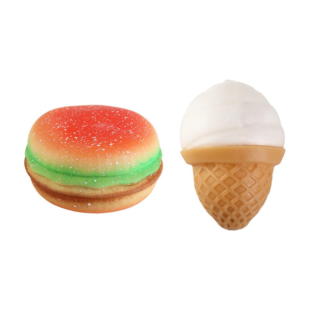 Sensory Toy Simulation Food Fidget Toy TPR Pinch Decompression Toy Soft Hamburger Squeeze Toy  Kid
